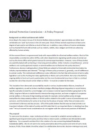 CASJ Animal Protection Commission Policy Proposal