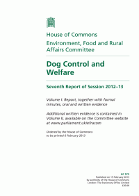 Dog Control and Welfare Report Cover