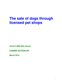 The Sale of Dogs from Licensed Pet Shops